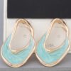 Abstract Marble Ripple Gold-Tone Earrings, Multicolor