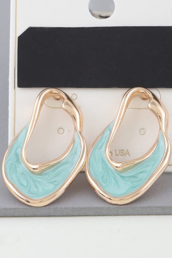 Abstract Marble Ripple Gold-Tone Earrings, Multicolor