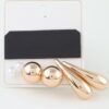 Multi-Teardrop Pearl Drop Earrings – Gold & Cream
