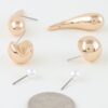 Multi-Teardrop Pearl Drop Earrings – Gold & Cream