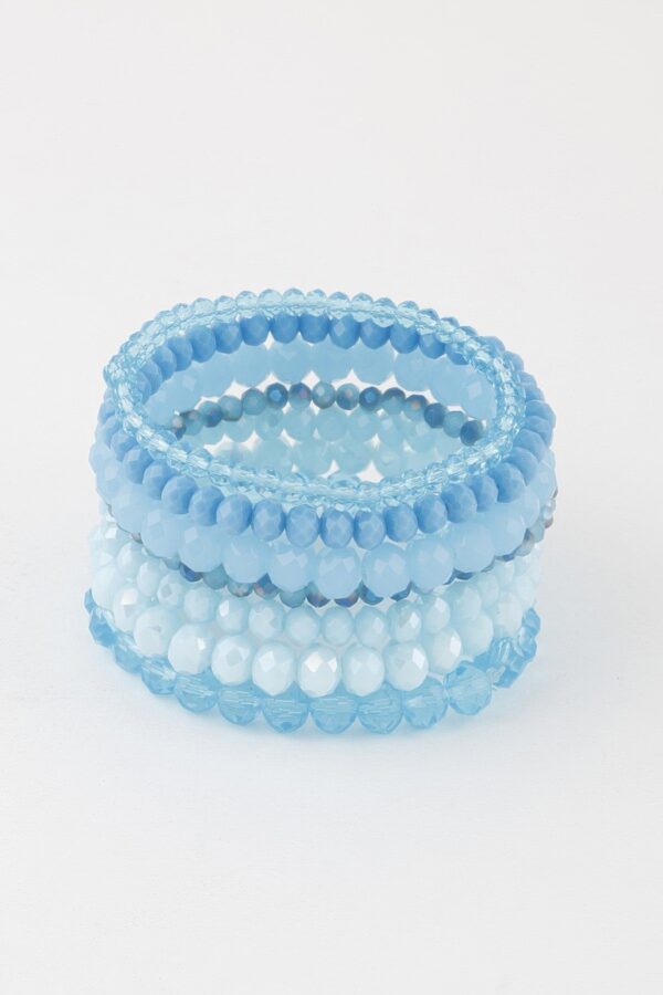Pastel Pink Multi-Crystal Beaded Bracelet with Stretch Band