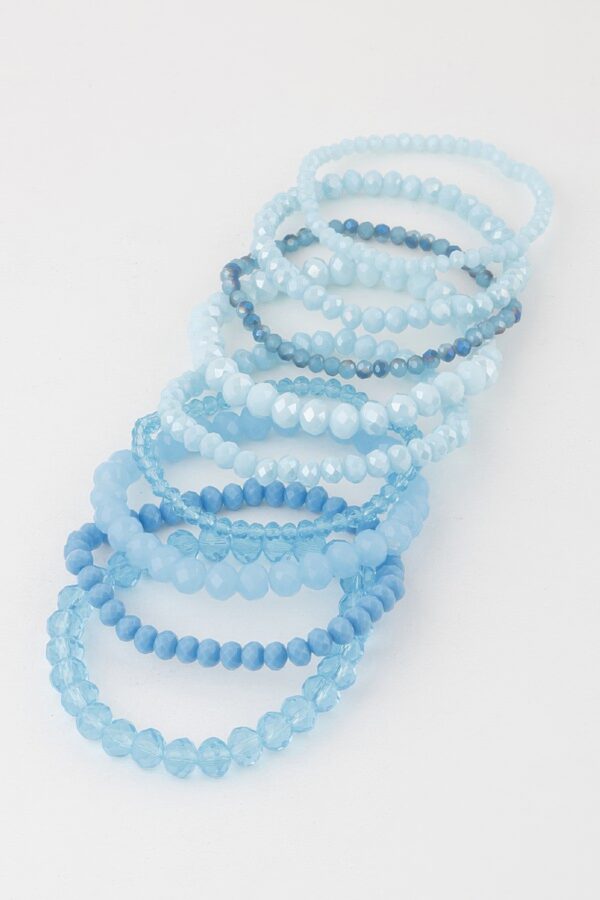 Pastel Pink Multi-Crystal Beaded Bracelet with Stretch Band