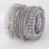 Pastel Pink Multi-Crystal Beaded Bracelet with Stretch Band