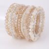 Pastel Pink Multi-Crystal Beaded Bracelet with Stretch Band