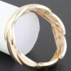 Overlapping Leaves Bracelet – Shiny Metal in Gold or Silver