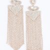 Rhinestone Fringe Drop Earrings – Dramatic Dangle, Gold or Silver