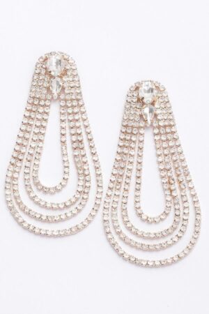 Rhinestone Drop Earrings – Cascading Sparkle