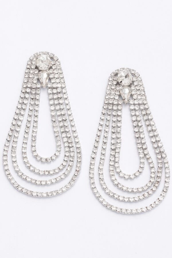 Rhinestone Drop Earrings – Cascading Sparkle