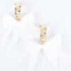 Metal & Fabric Flower Earrings – Bold Floral Accent