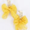 Metal & Fabric Flower Earrings – Bold Floral Accent