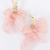 Metal & Fabric Flower Earrings – Bold Floral Accent