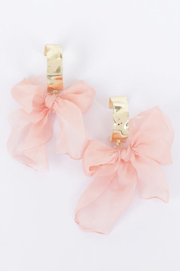Metal & Fabric Flower Earrings – Bold Floral Accent
