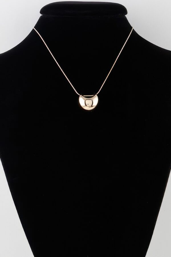 Grooved Pendant Necklace in Polished Gold