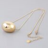 Grooved Pendant Necklace in Polished Gold