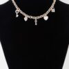 Heart Lock Charm Necklace – Polished Metal, Gold or Silver