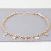 Heart Lock Charm Necklace – Polished Metal, Gold or Silver
