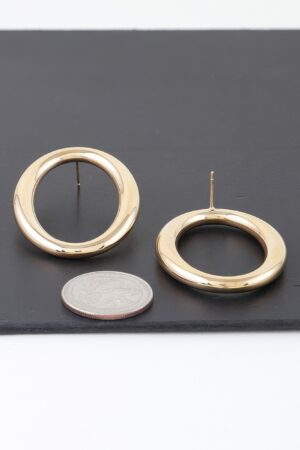 Shiny O Oval Earrings – Polished Metal in Gold or Silver