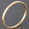 Thin Roman Numeral Bracelet – Engraved Slim Band, Gold/Silver