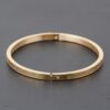 Thin Roman Numeral Bracelet – Engraved Slim Band, Gold/Silver