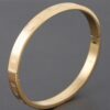 Roman Numeral Bracelet – Engraved Metal Bangle in Gold or Silver