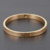 Roman Numeral Bracelet – Engraved Metal Bangle in Gold or Silver