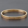 Roman Numeral Bracelet – Engraved Metal Bangle in Gold or Silver