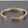 Roman Numeral Bracelet – Engraved Metal Bangle in Gold or Silver