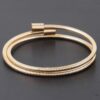 Coil Wrapped Metal Bracelet – Coiled Cuff in Gold or Silver