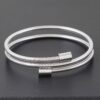 Coil Wrapped Metal Bracelet – Coiled Cuff in Gold or Silver