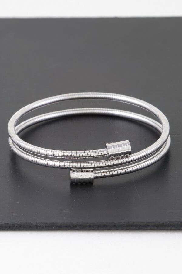 Coil Wrapped Metal Bracelet – Coiled Cuff in Gold or Silver