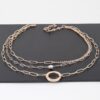 Multilayer Chain Necklace with Ring Pendant – Gold