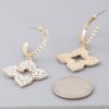 Bejeweled Flower Drop Earrings – Clear Rhinestones, Gold or Silver