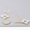 Bejeweled Flower Drop Earrings – Clear Rhinestones, Gold or Silver