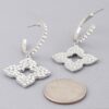 Bejeweled Flower Drop Earrings – Clear Rhinestones, Gold or Silver