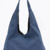 Denim Hobo Bag – Slouchy Denim Tote in Black or Dark Blue