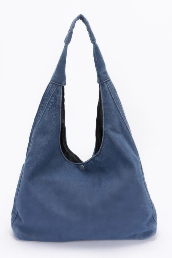 Denim Hobo Bag – Slouchy Denim Tote in Black or Dark Blue