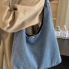 Denim Hobo Bag – Slouchy Denim Tote in Black or Dark Blue