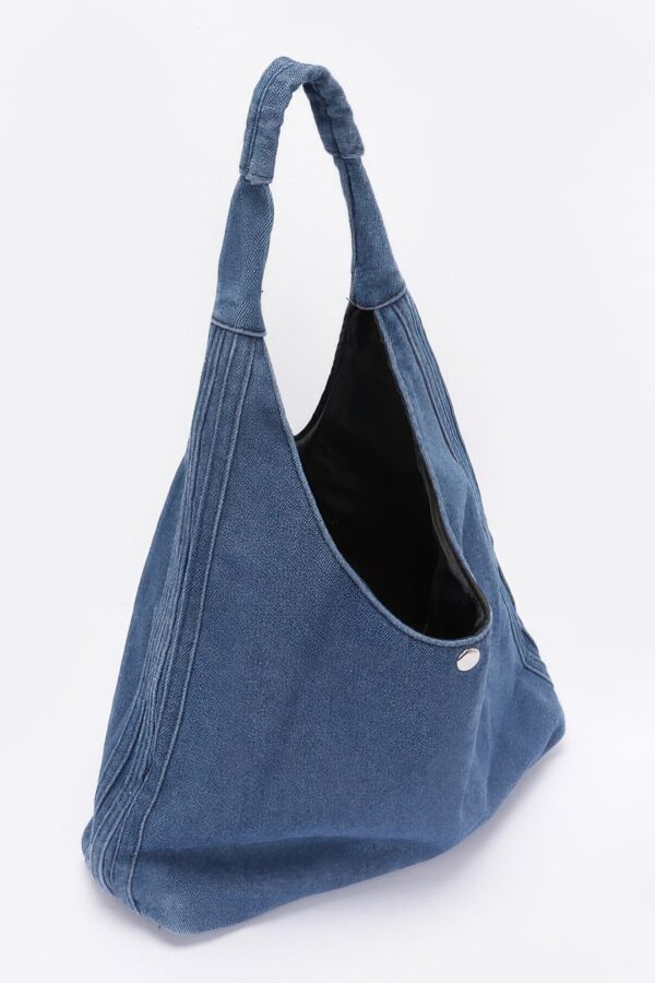 Denim Hobo Bag – Slouchy Denim Tote in Black or Dark Blue