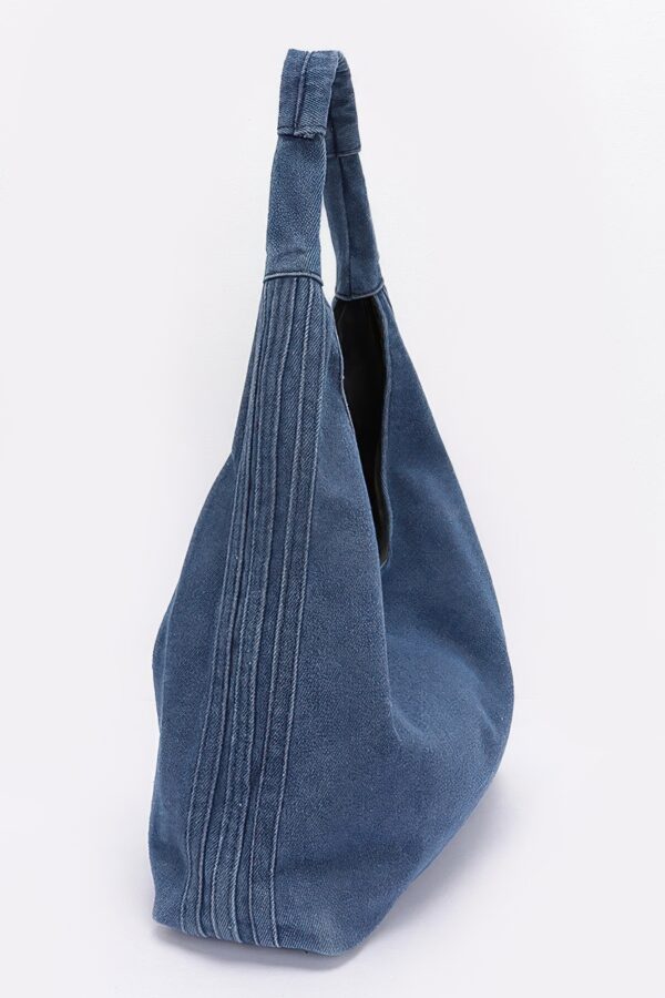 Denim Hobo Bag – Slouchy Denim Tote in Black or Dark Blue