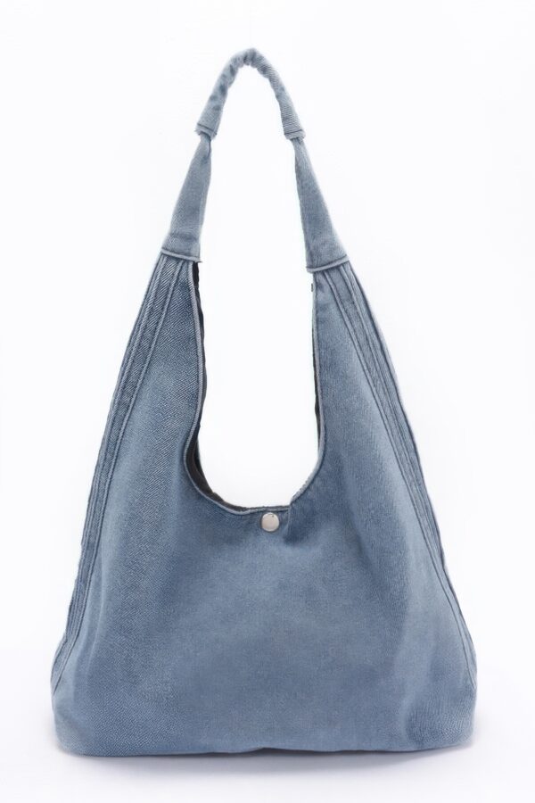 Denim Hobo Bag – Slouchy Denim Tote in Black or Dark Blue