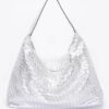 Metallic Braided Tote – Polyurethane Shimmer (Gold/Silver/Black)