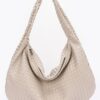 Braided Faux Leather Shoulder Bag – Minimalist Chic
