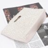 Handmade Faux Pearl Clutch with Mixed Metal Accents – Cream