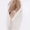 Handmade Faux Pearl Clutch with Mixed Metal Accents – Cream