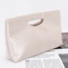 Handmade Faux Pearl Clutch with Mixed Metal Accents – Cream