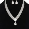 Rhinestone Necklace Set – Sparkling Collar, Gold Clear or Silver Clear