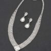 Rhinestone Necklace Set – Sparkling Collar, Gold Clear or Silver Clear
