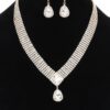 Rhinestone Necklace Set – Sparkling Collar, Gold Clear or Silver Clear