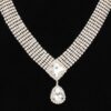 Rhinestone Necklace Set – Sparkling Collar, Gold Clear or Silver Clear