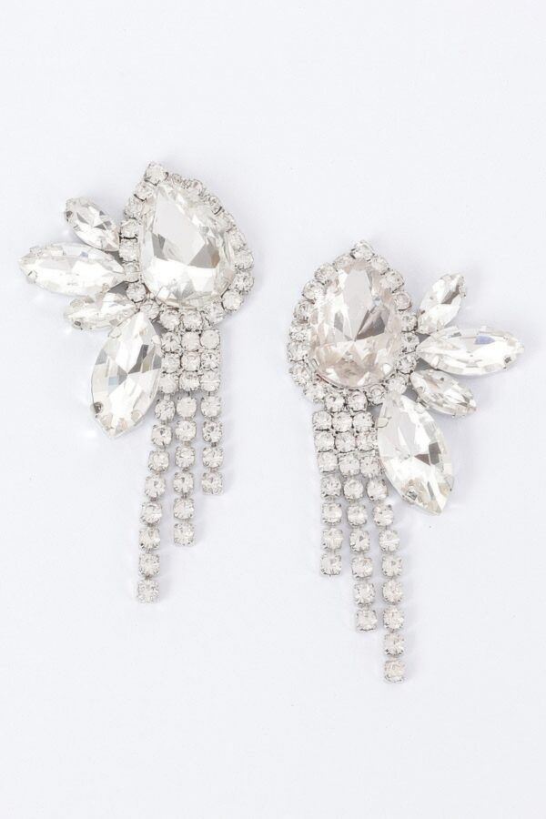 Rhinestone Drop Earrings – Sparkling 1.25 x 2.5 in